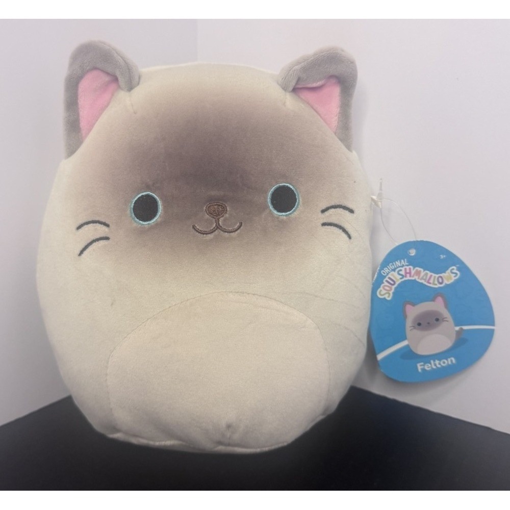 Squishmallows 10" Felton – Siamese Cat Plush Toy